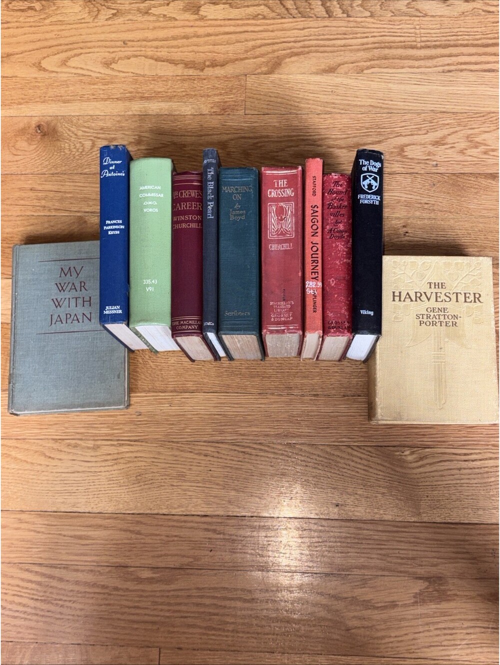 Lot of 11 Vintage Old Hardcover Books for Decor - Random Mixed Colors